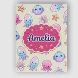 Personalised Name Cute Kawaii Jellyfish Custom  Modern Room Accent Elegant Feature Canvas Wall Art Print Decor Picture Ready to Hang