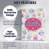Personalised Name Cute Kawaii Jellyfish Custom  Modern Room Accent Elegant Feature Canvas Wall Art Print Decor Picture Ready to Hang