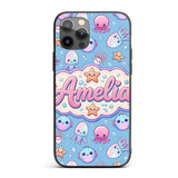 Kawaii Jellyfish Puffer Fish Starfish Pastel Custom Name Protective Phone Case Mobile Cover Durable Everyday Smartphone Shock Resistant