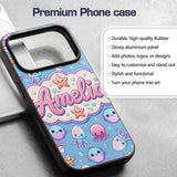 Kawaii Jellyfish Puffer Fish Starfish Pastel Custom Name Protective Phone Case Mobile Cover Durable Everyday Smartphone Shock Resistant