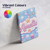 Personalised Name Kawaii Jellyfish Puffer Custom  Unique Gift Idea Elegant Feature Canvas Wall Art Print Decor Picture Ready to Hang