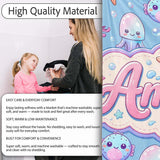 Kawaii Jellyfish Puffer Fish Starfish Pastel Ocean Creatures Blue  Personalised Custom Name Super Soft Fleece Blanket Bed Sofa Throw
