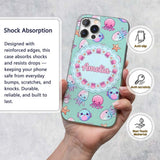 Kawaii Jellyfish Puffer Fish Starfish Pastel Custom Name Protective Phone Case Mobile Cover Durable Everyday Smartphone Shock Resistant