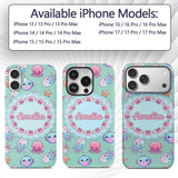 Kawaii Jellyfish Puffer Fish Starfish Pastel Custom Name Protective Phone Case Mobile Cover Durable Everyday Smartphone Shock Resistant