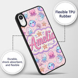 Kawaii Jellyfish Puffer Fish Starfish Pastel Custom Name Protective Phone Case Mobile Cover Durable Everyday Smartphone Shock Resistant