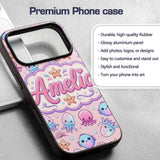 Kawaii Jellyfish Puffer Fish Starfish Pastel Custom Name Protective Phone Case Mobile Cover Durable Everyday Smartphone Shock Resistant