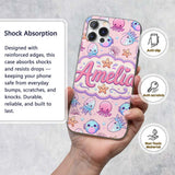 Kawaii Jellyfish Puffer Fish Starfish Pastel Custom Name Protective Phone Case Mobile Cover Durable Everyday Smartphone Shock Resistant