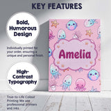 Personalised Name Kawaii Jellyfish Puffer Custom  Unique Gift Idea Elegant Feature Canvas Wall Art Print Decor Picture Ready to Hang