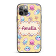 Kawaii Jellyfish Puffer Fish Starfish Pastel Custom Name Protective Phone Case Mobile Cover Durable Everyday Smartphone Shock Resistant