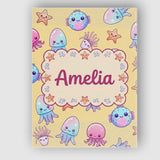 Personalised Name Kawaii Jellyfish Puffer Custom  Unique Gift Idea Elegant Feature Canvas Wall Art Print Decor Picture Ready to Hang