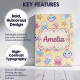 Personalised Name Kawaii Jellyfish Puffer Custom  Unique Gift Idea Elegant Feature Canvas Wall Art Print Decor Picture Ready to Hang