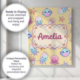 Personalised Name Kawaii Jellyfish Puffer Custom  Unique Gift Idea Elegant Feature Canvas Wall Art Print Decor Picture Ready to Hang