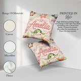 Custom Name Cute Kawaii Sea Turtle Starfish Shells Ocean Friends Square Filled Cushion Throw Pillow Sofa Bed Home Decor Zip Washable UK Made