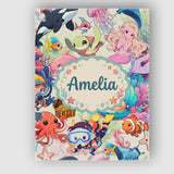 Personalised Name Cute Underwater Ocean Custom  Modern Room Accent Elegant Feature Canvas Wall Art Print Decor Picture Ready to Hang