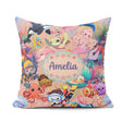 Custom Name Underwater Ocean Scene Mermaid Turtle Treasure Peach Square Filled Cushion Throw Pillow Sofa Bed Home Decor Zip Washable UK Made