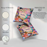 Custom Name Underwater Ocean Scene Mermaid Turtle Treasure Peach Square Filled Cushion Throw Pillow Sofa Bed Home Decor Zip Washable UK Made