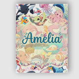 Personalised Name Cute Underwater Ocean Custom  Modern Room Accent Elegant Feature Canvas Wall Art Print Decor Picture Ready to Hang