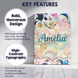 Personalised Name Cute Underwater Ocean Custom  Modern Room Accent Elegant Feature Canvas Wall Art Print Decor Picture Ready to Hang