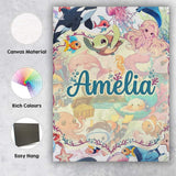 Personalised Name Cute Underwater Ocean Custom  Modern Room Accent Elegant Feature Canvas Wall Art Print Decor Picture Ready to Hang