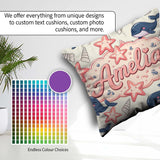Custom Name Kawaii Whale Starfish Ocean Animals Beige Background Square Filled Cushion Throw Pillow Sofa Bed Home Decor Zip Washable UK Made