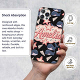 Cute Kawaii Whale Starfish Seashell Ocean Animals Custom Name Protective Phone Case Mobile Cover Durable Everyday Smartphone Shock Resistant