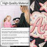 Cute Kawaii Whale Starfish Seashell Ocean Animals Black Background  Personalised Custom Name Super Soft Fleece Blanket Bed Sofa Throw