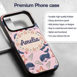 Cute Kawaii Whale Starfish Seashell Ocean Animals Custom Name Protective Phone Case Mobile Cover Durable Everyday Smartphone Shock Resistant