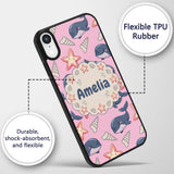 Cute Kawaii Whale Starfish Seashell Ocean Animals Custom Name Protective Phone Case Mobile Cover Durable Everyday Smartphone Shock Resistant
