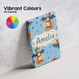 Personalised Name Cute Halloween Bats Custom Modern Room Accent Creative Decorator Style Canvas Wall Art Print Decor Picture Ready to Hang