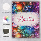 Personalised Name Vibrant Cosmic Bubble Abstract Seamless Pattern Custom  Bespoke Canvas Wall Art Print Decor Picture Ready to Hang