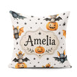 Custom Name Halloween Bats Sitting on with Stars Grey Background Square Filled Cushion Throw Pillow Sofa Bed Home Decor Zip Washable UK Made