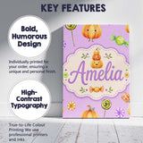 Personalised Name Cute Halloween Pumpkin Custom  Unique Gift Idea Elegant Feature Canvas Wall Art Print Decor Picture Ready to Hang