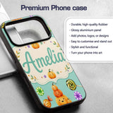 Cute Halloween Pumpkin Candy Characters Mint Custom Name Protective Phone Case Mobile Cover Durable Everyday Smartphone Shock Resistant