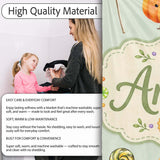 Cute Halloween Pumpkin Candy Characters Sage Background Seamless  Personalised Custom Name Super Soft Fleece Blanket Bed Sofa Throw