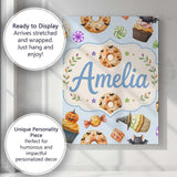 Personalised Name Cute Halloween Spooky Custom  Modern Room Accent Elegant Feature Canvas Wall Art Print Decor Picture Ready to Hang
