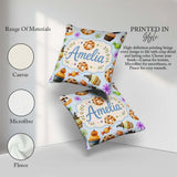 Custom Name Cute Halloween Spooky Donuts Treats Blue Background Square Filled Cushion Throw Pillow Sofa Bed Home Decor Zip Washable UK Made