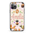 Cute Halloween Spooky Donuts Cupcakes Treats Pink Custom Name Protective Phone Case Mobile Cover Durable Everyday Smartphone Shock Resistant