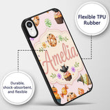 Cute Halloween Spooky Donuts Cupcakes Treats Pink Custom Name Protective Phone Case Mobile Cover Durable Everyday Smartphone Shock Resistant