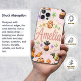Cute Halloween Spooky Donuts Cupcakes Treats Pink Custom Name Protective Phone Case Mobile Cover Durable Everyday Smartphone Shock Resistant