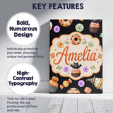 Personalised Name Cute Halloween Spooky Custom  Modern Room Accent Elegant Feature Canvas Wall Art Print Decor Picture Ready to Hang