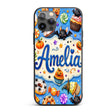Cute Halloween Spooky Donut Cupcakes Treat Sky Custom Name Protective Phone Case Mobile Cover Durable Everyday Smartphone Shock Resistant