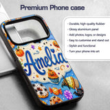Cute Halloween Spooky Donut Cupcakes Treat Sky Custom Name Protective Phone Case Mobile Cover Durable Everyday Smartphone Shock Resistant