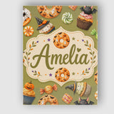 Personalised Name Cute Halloween Spooky Custom  Modern Room Accent Elegant Feature Canvas Wall Art Print Decor Picture Ready to Hang
