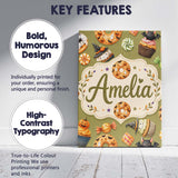 Personalised Name Cute Halloween Spooky Custom  Modern Room Accent Elegant Feature Canvas Wall Art Print Decor Picture Ready to Hang