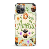 Cute Halloween Donuts Sweet Spooky Treats Soft Custom Name Protective Phone Case Mobile Cover Durable Everyday Smartphone Shock Resistant