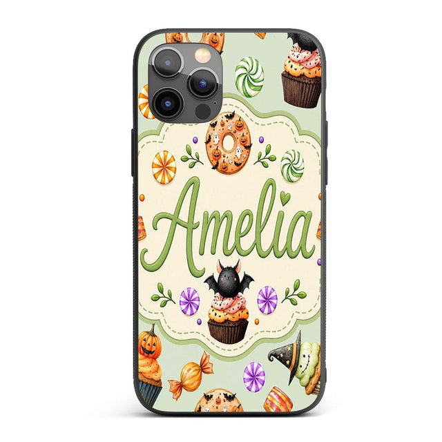 Cute Halloween Donuts Sweet Spooky Treats Soft Custom Name Protective Phone Case Mobile Cover Durable Everyday Smartphone Shock Resistant