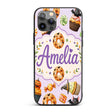 Cute Halloween Donut Sweet Spooky Treats Soft Custom Name Protective Phone Case Mobile Cover Durable Everyday Smartphone Shock Resistant