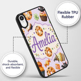 Cute Halloween Donut Sweet Spooky Treats Soft Custom Name Protective Phone Case Mobile Cover Durable Everyday Smartphone Shock Resistant