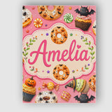 Personalised Name Cute Halloween Donuts Custom  Modern Room Accent Elegant Feature Canvas Wall Art Print Decor Picture Ready to Hang