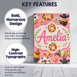 Personalised Name Cute Halloween Donuts Custom  Modern Room Accent Elegant Feature Canvas Wall Art Print Decor Picture Ready to Hang